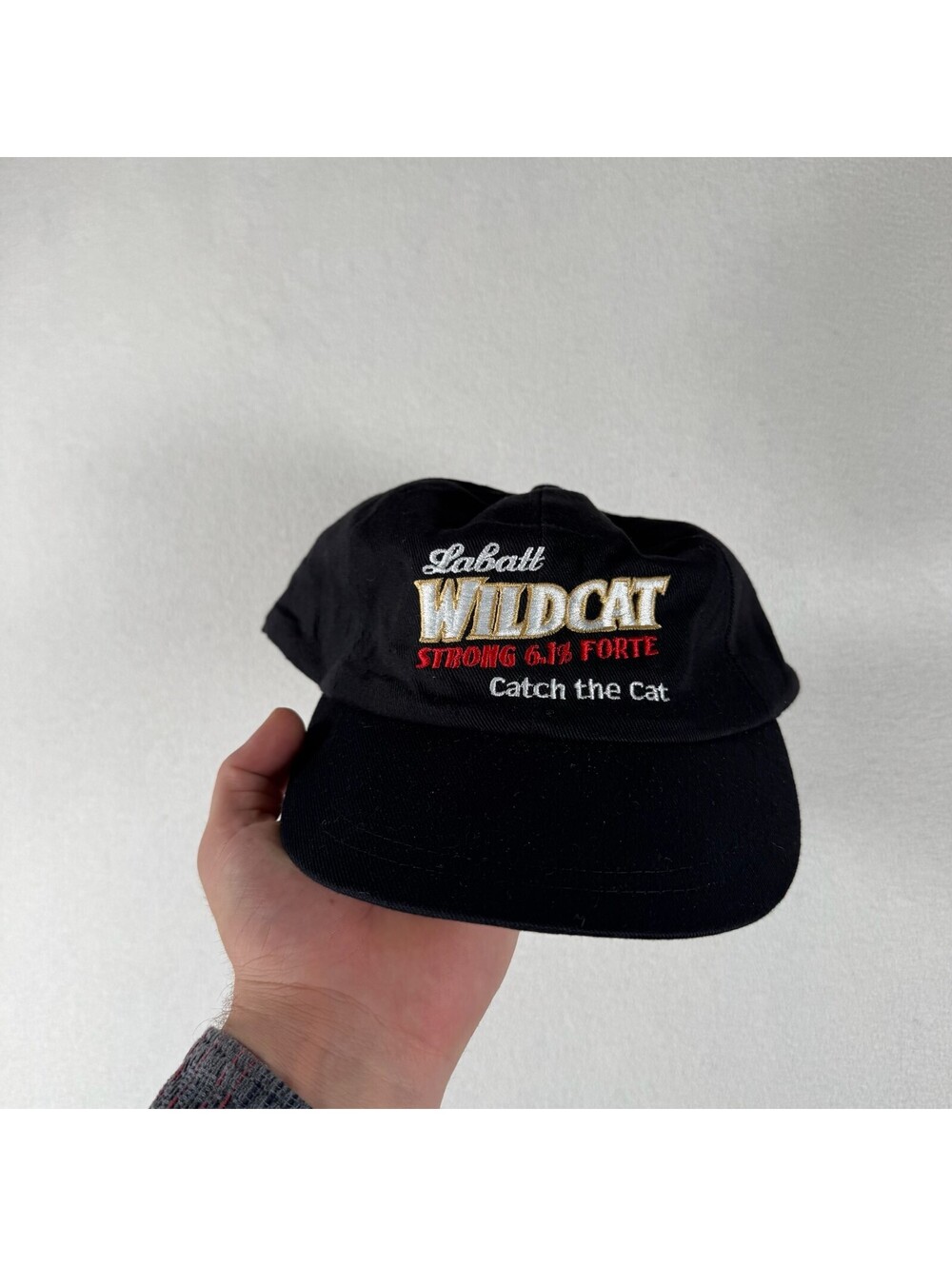 Vintage Labatt Wildcat Leather Strapback Hat Beer Promo Cap